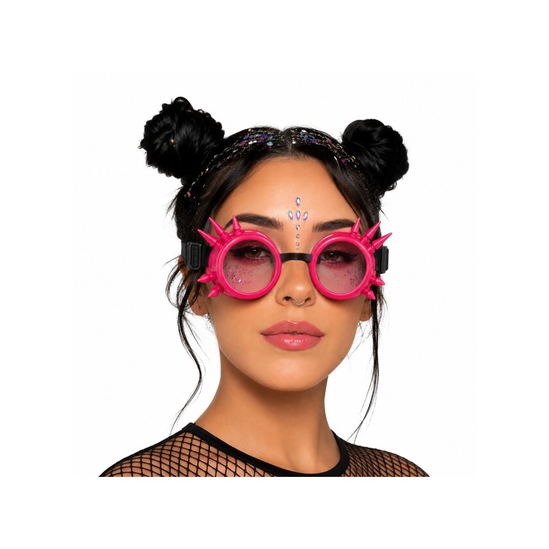 LUNETTES PARTY FESTIVAL TYPE AVIATEUR COULEUR ROSE FLUO BANDEAU ELASTIQUE