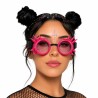 LUNETTES PARTY FESTIVAL TYPE AVIATEUR COULEUR ROSE FLUO BANDEAU ELASTIQUE