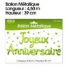 GUIRLANDE BALLON METALLIQUE JOYEUX ANNIVERSAIRE VERT 4.50 M X 39 CM