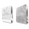 SAC CADEAU BLANC ET ARGENT JOYEUX ANNIVERSAIRE 30 X 40 X 12 CM