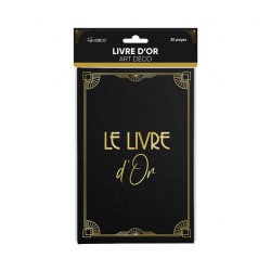 LIVRE D'OR NOIR JOYEUX ANNIVERSAIRE OR ART DECO