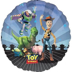 BALLON METALLIQUE ROND DISNEY TOY STORY WOODY BUZZ L'ECLAIR ET AMIS 45 CM