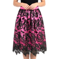 DEGUISEMENT ROBE ROSE AVEC DENTELLE NOIR TAILLE 36