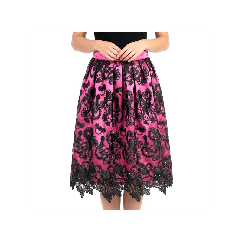 DEGUISEMENT ROBE ROSE AVEC DENTELLE NOIR TAILLE 36