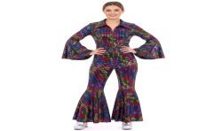 DEGUISEMENT COMBINAISON DISCO FLUO TAILLE XS
