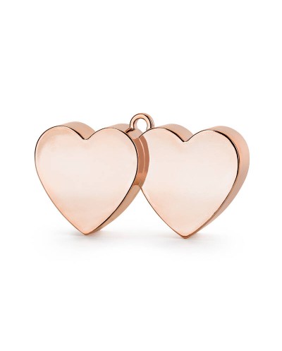 POIDS A BALLONS DOUBLE COEUR ROSE GOLD 