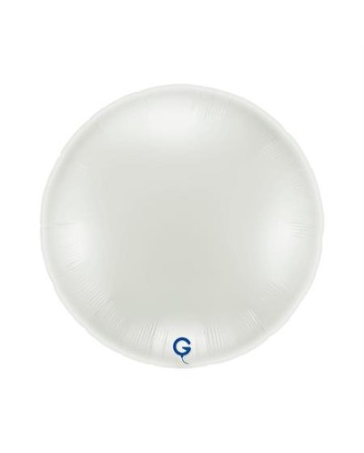 BALLON METALLIQUE ROND 91 CM BLANC