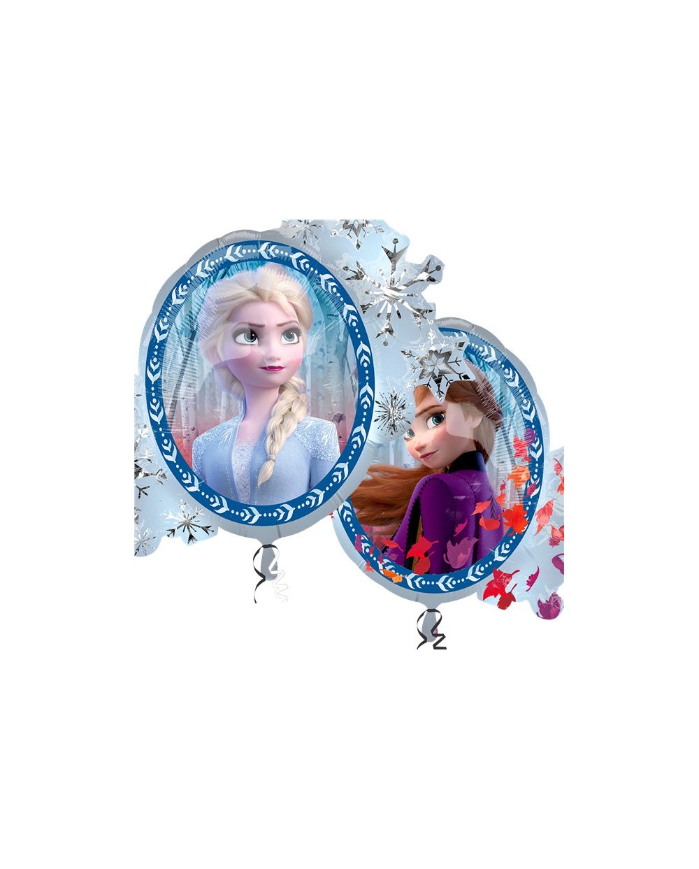 BALLON METALLIQUE MIROIR REINE DES NEIGES ANNA ET ELSA 76 CM 