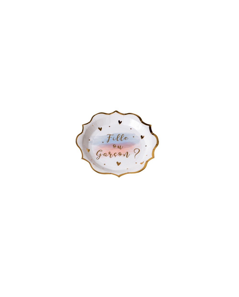 8 ASSIETTES  BABY SHOWER REVELATION FILLE OU GARCON 23 CM 