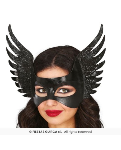 MASQUE LOUP NOIR AVEC AILES