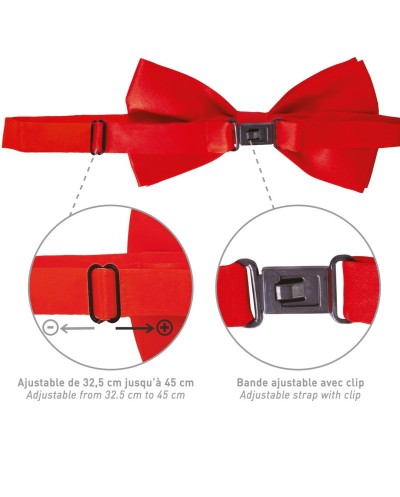 NOEUD PAPILLON ROUGE ATTACHE REGLABLE