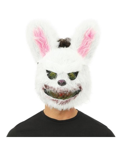 MASQUE DE LAPIN DIABOLIQUE TUEUR BLANC BOUCHE EN SANG 
