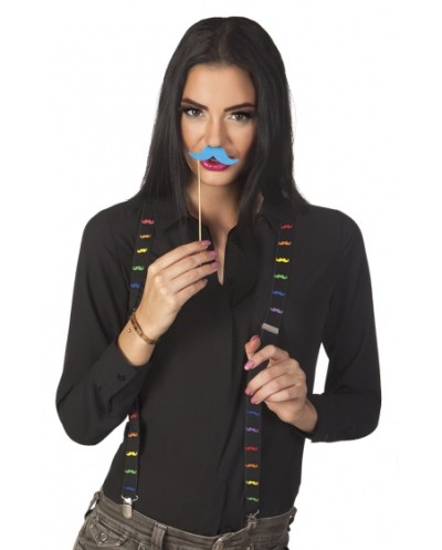 BRETELLES A MOUSTACHES FLUO
