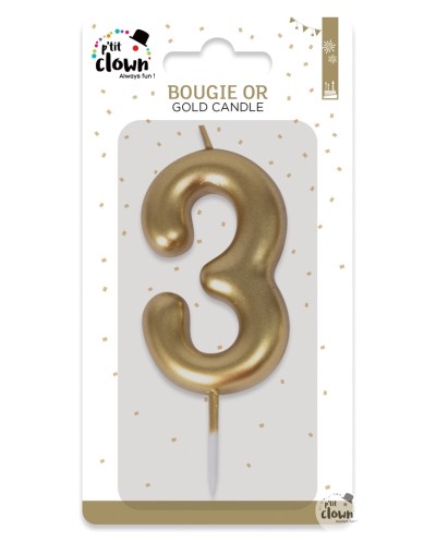 BOUGIE OR CHIFFRE 3
