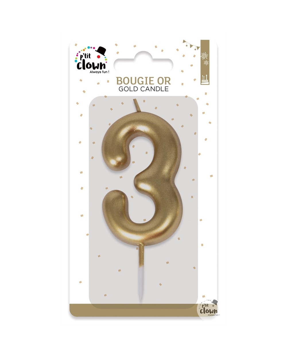 BOUGIE OR CHIFFRE 3