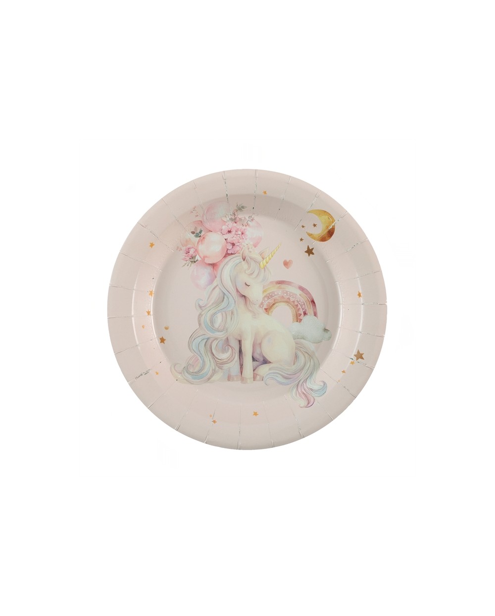 6 ASSIETTES LICORNE MAGIQUE ROSE PASTEL 23CM 