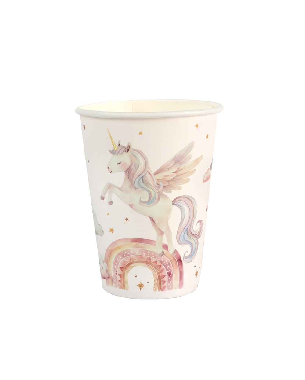 6 GOBELETS LICORNE MAGIQUE ROSE PASTEL 270 ML