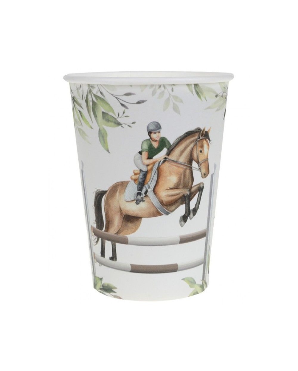 10 GOBELETS HIPPIQUE CHEVAL MARRON 270 ML 