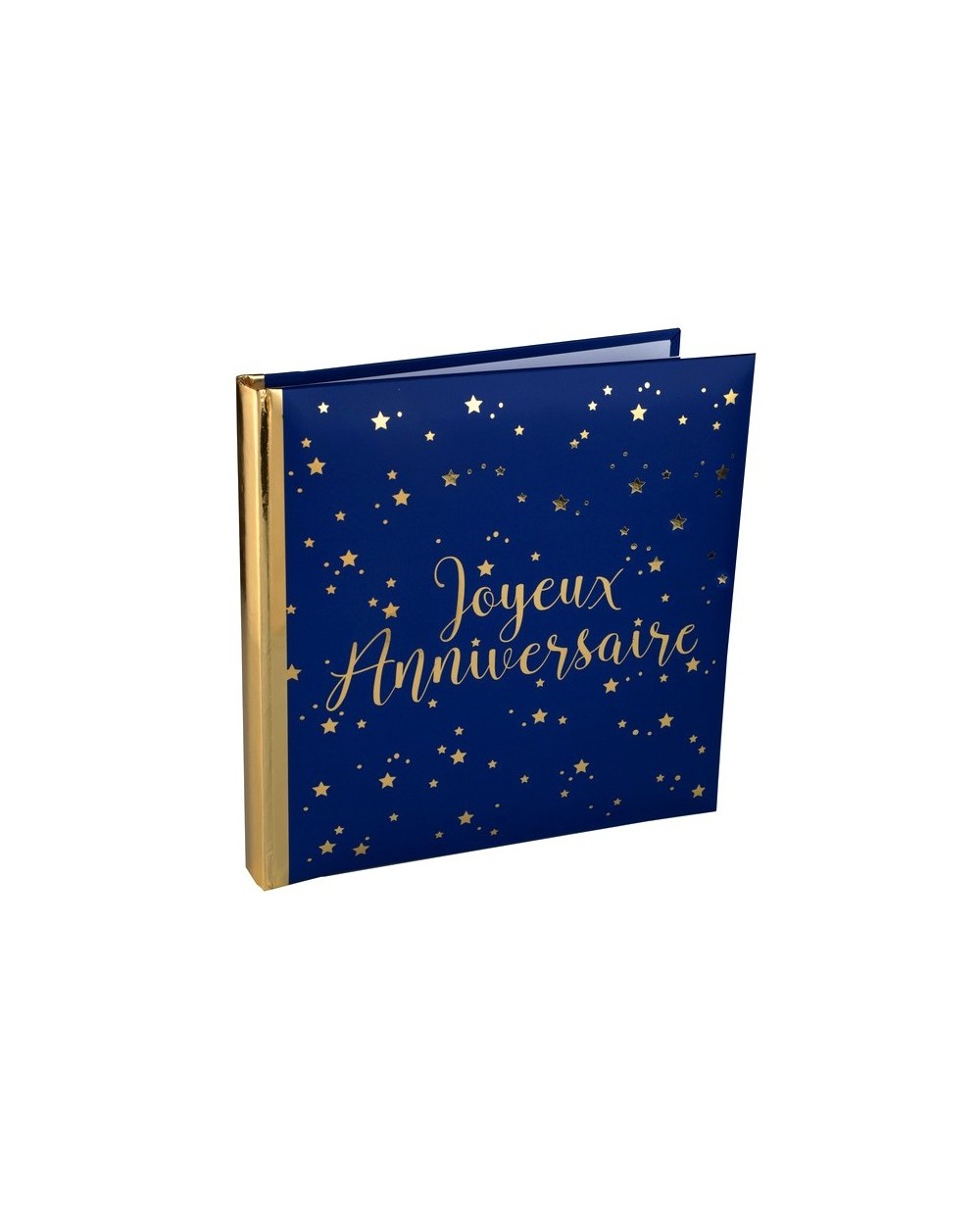 LIVRE D'OR BLEU JOYEUX ANNIVERSAIRE OR