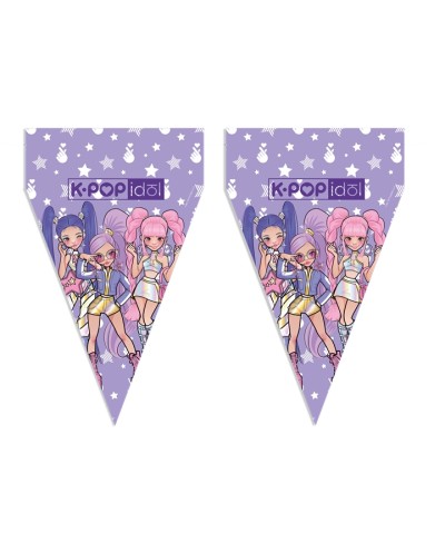 GUIRLANDE PAVILLONS EN PAPIER K POP DEMON 7 PAVILLONS 3 METRES