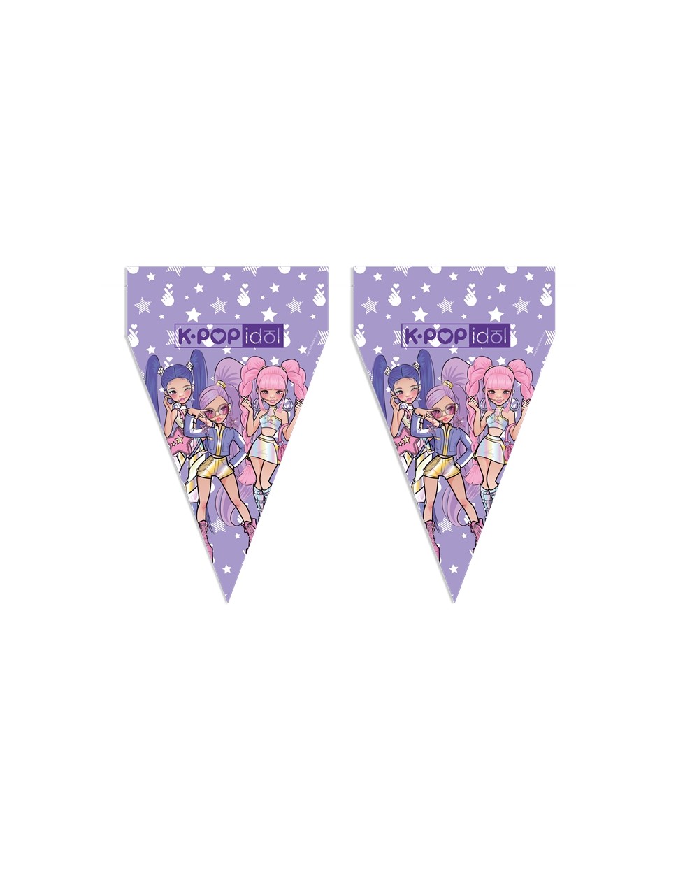 GUIRLANDE PAVILLONS EN PAPIER K POP DEMON 7 PAVILLONS 3 METRES