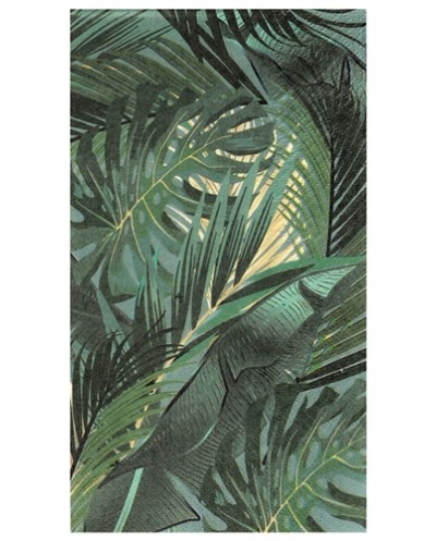 20 SERVIETTES BIRTHDAY JUNGLE VERT ET OR 40 X 33 CM