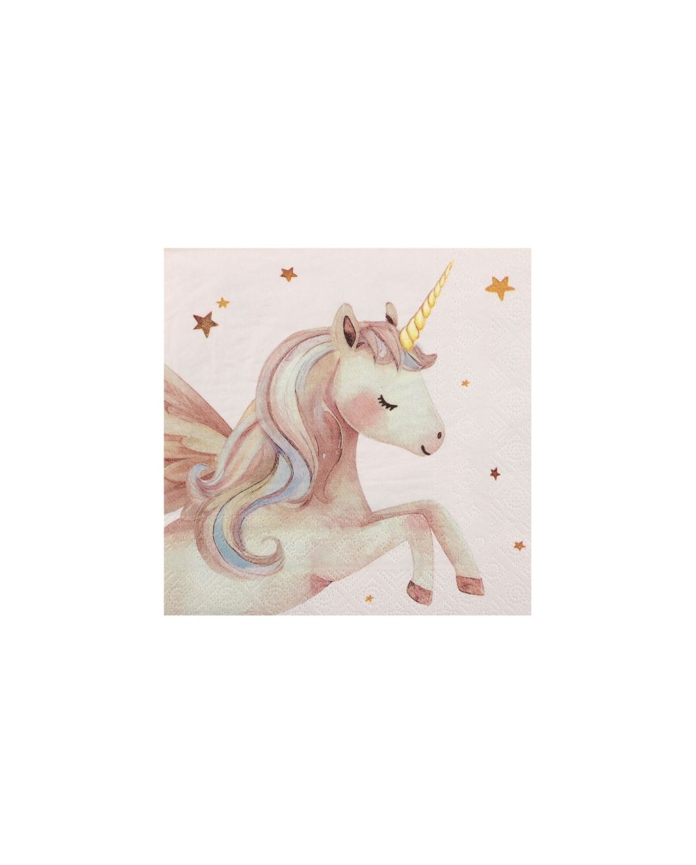12 SERVIETTES LICORNE MAGIQUE ROSE PASTEL 33 X 33 CM