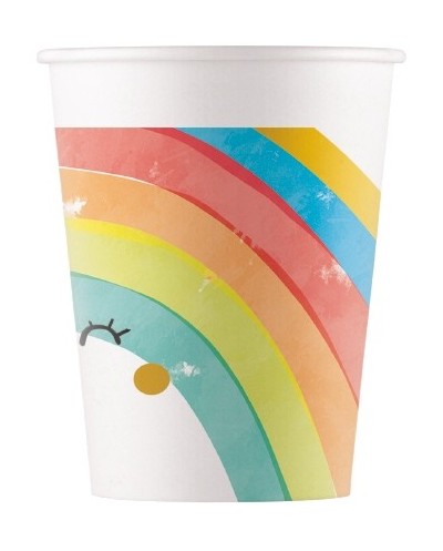 8 GOBELETS RAINBOW PARTY ARC EN CIEL 200 ML