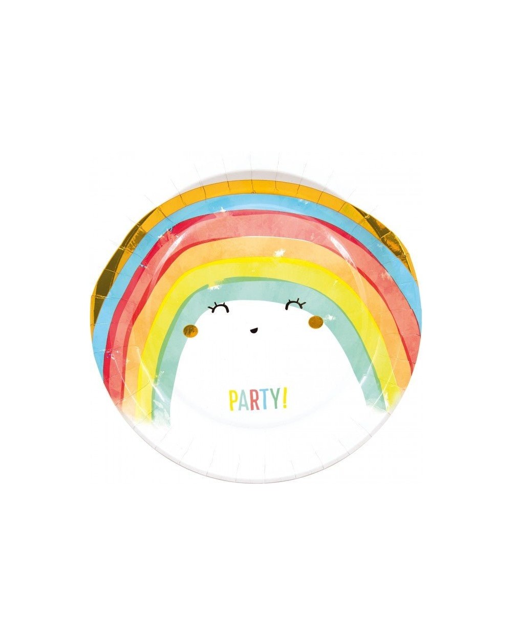 8 ASSIETTES RONDES RAINBOW PARTY ARC EN CIEL 23 CM 