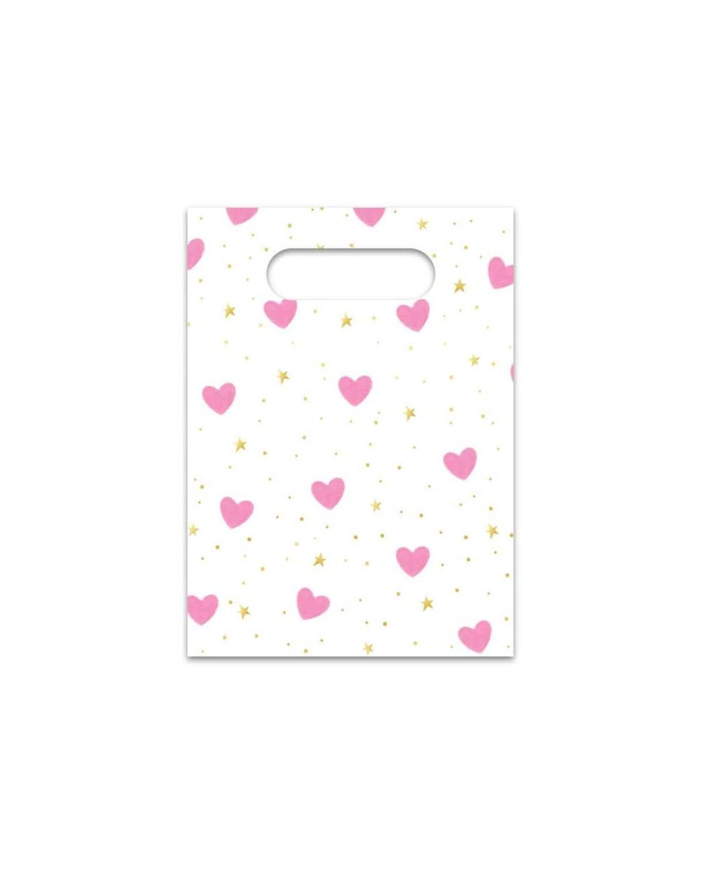 4 SACS CADEAUX LITTLE PRINCESS BLANC AVEC COEURS 