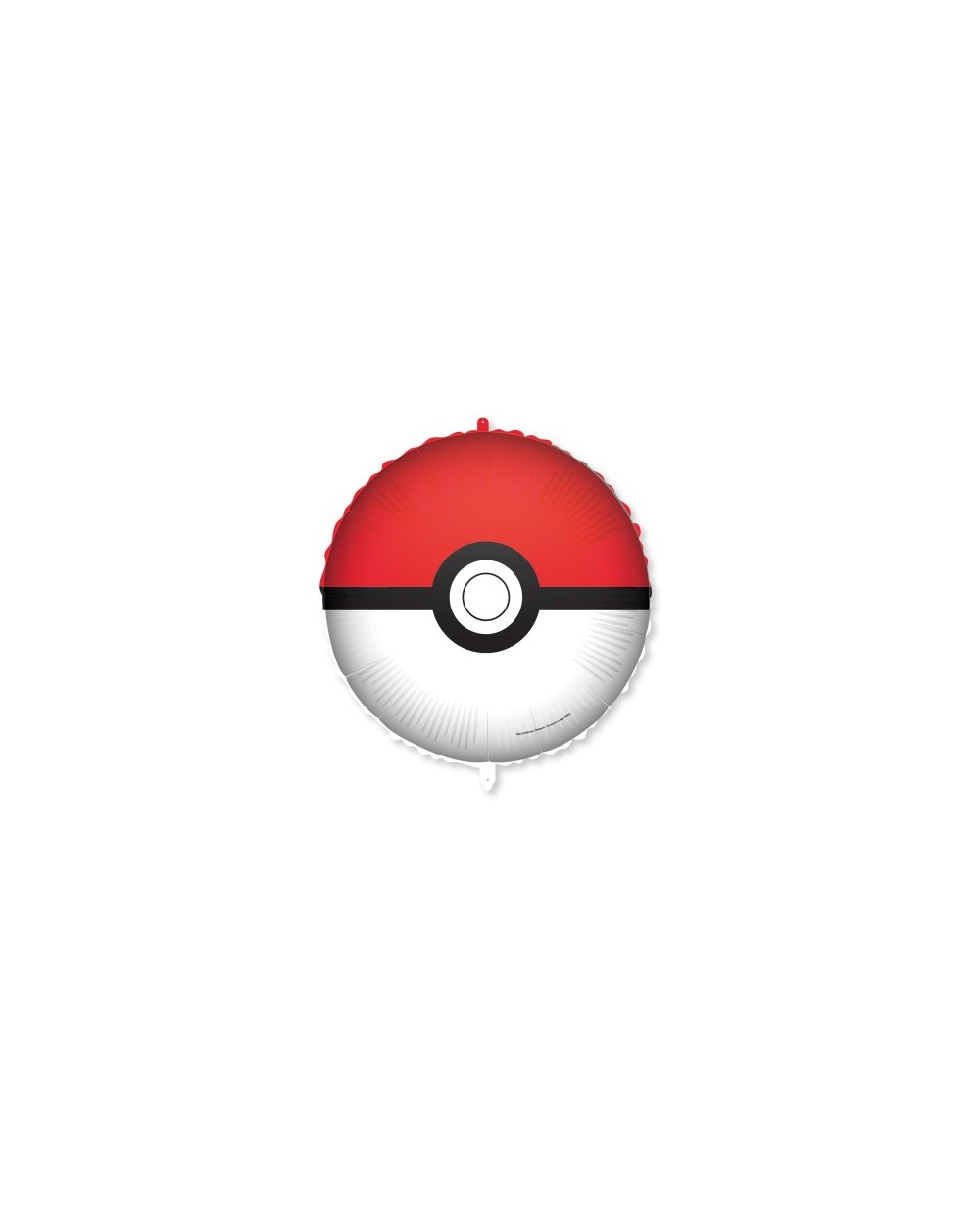 BALLON METALLIQUE ROND 46 CM POKEMON POKEBALL ROUGE BLANC ET NOIR