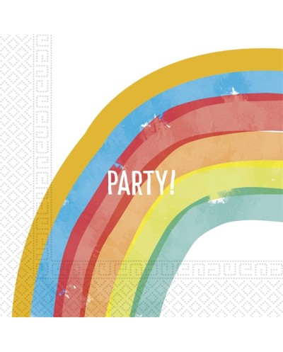 20 SERVIETTES RAINBOW PARTY ARC EN CIEL 33 X 33 CM 