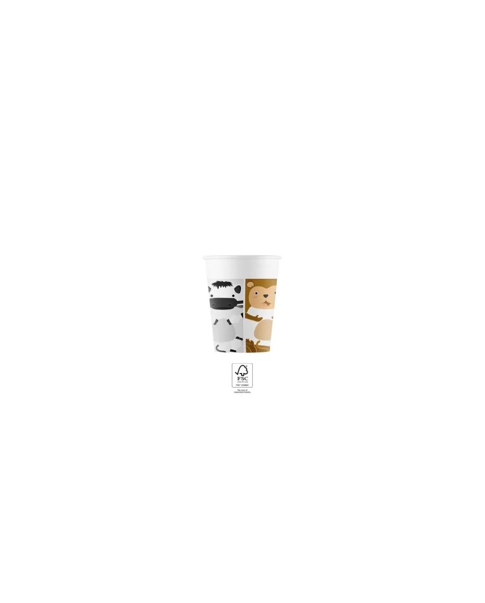 8 GOBELETS ANIMAUX DE LA JUNGLE ZOO PARTY 200ML