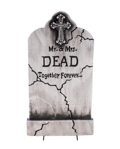 DECORATION PIERRE TOMBALE MR & MRS DEAD 53 CM