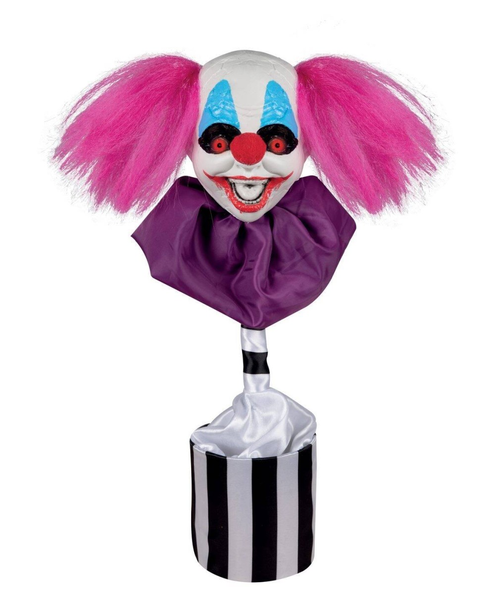 TETE DE CLOWN MDR ROSE ANIMATRONIC ANIME SONORE LUMINEUX 45 CM