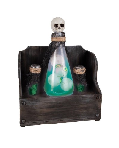 ETAGERE FIOLES POTION MAGIQUE ANIMATRONIC SONORE LUMINEUX 30 CM