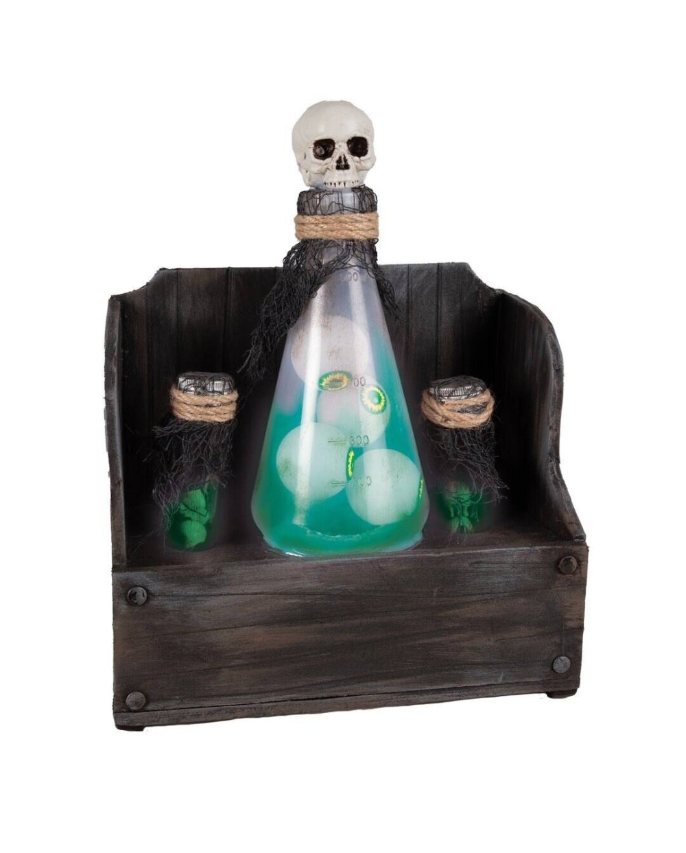 ETAGERE FIOLES POTION MAGIQUE ANIMATRONIC SONORE LUMINEUX 30 CM