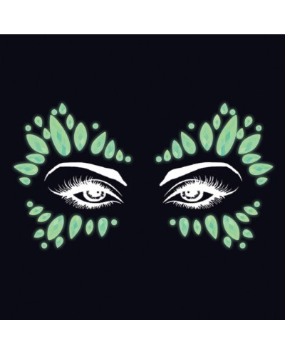 STRASS DE VISAGE AUTOCOLLANT 4 MODELES ALEATOIRES PHOSPHORESCENT
