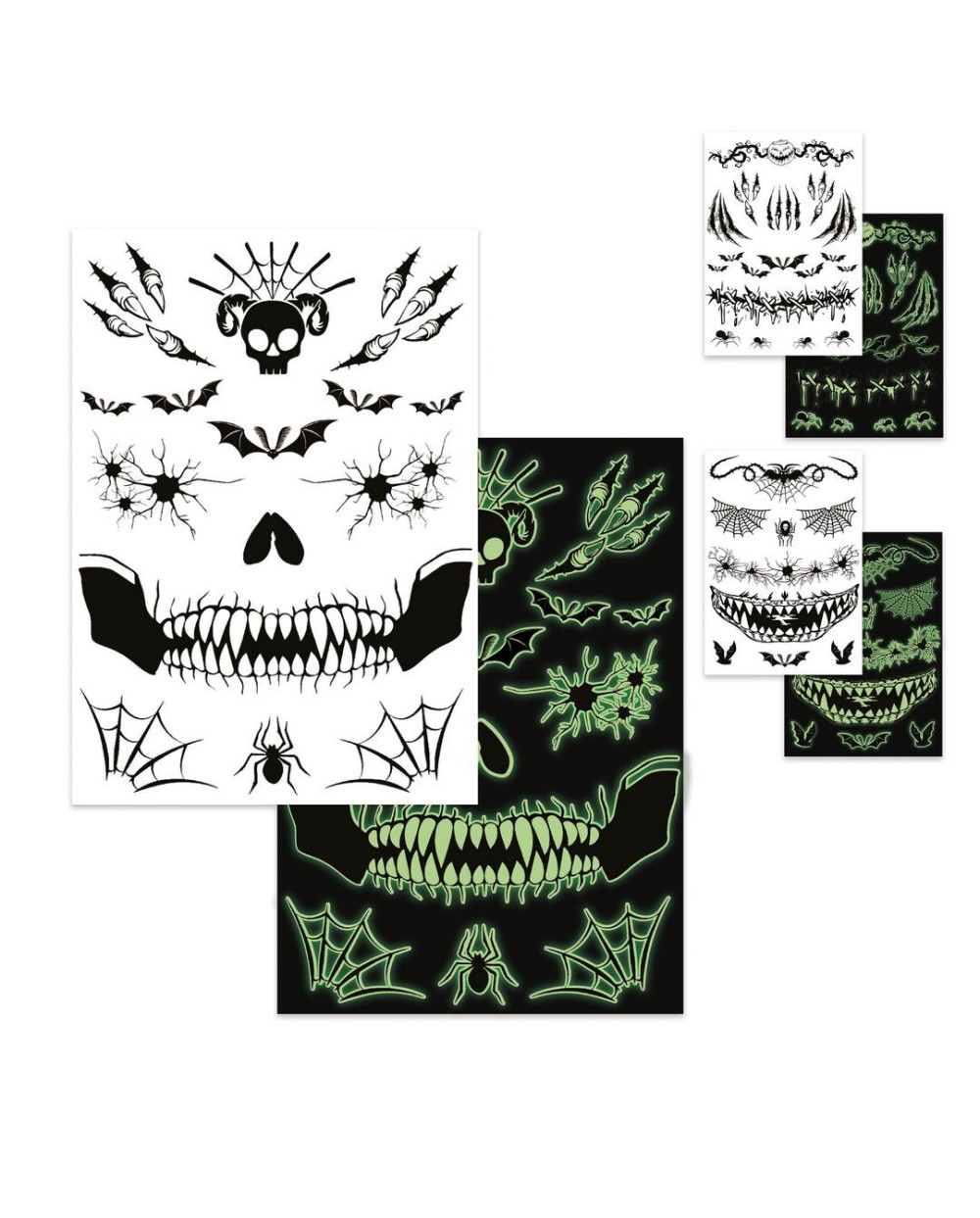 TATOUAGE EPHEMERE HALLOWEEN PHOSPHORESCENT MODELE ALEATOIRE