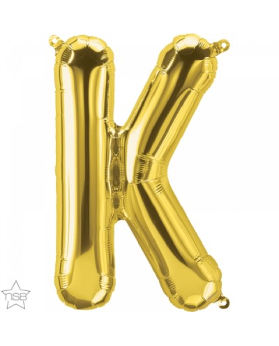 BALLON METALLIQUE LETTRE K OR 86 CM