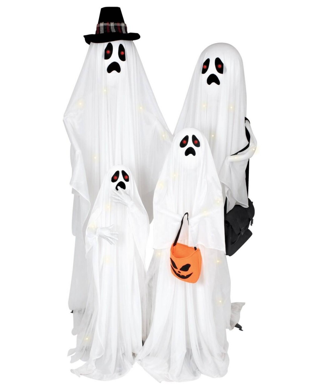 DECORATION HALLOWEEN FAMILLE 4 FANTOMES 160 CM ANIMATRONIIC