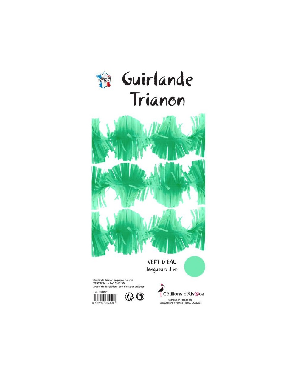 GUIRLANDE TRIANON VERT D'EAU 3 METRES