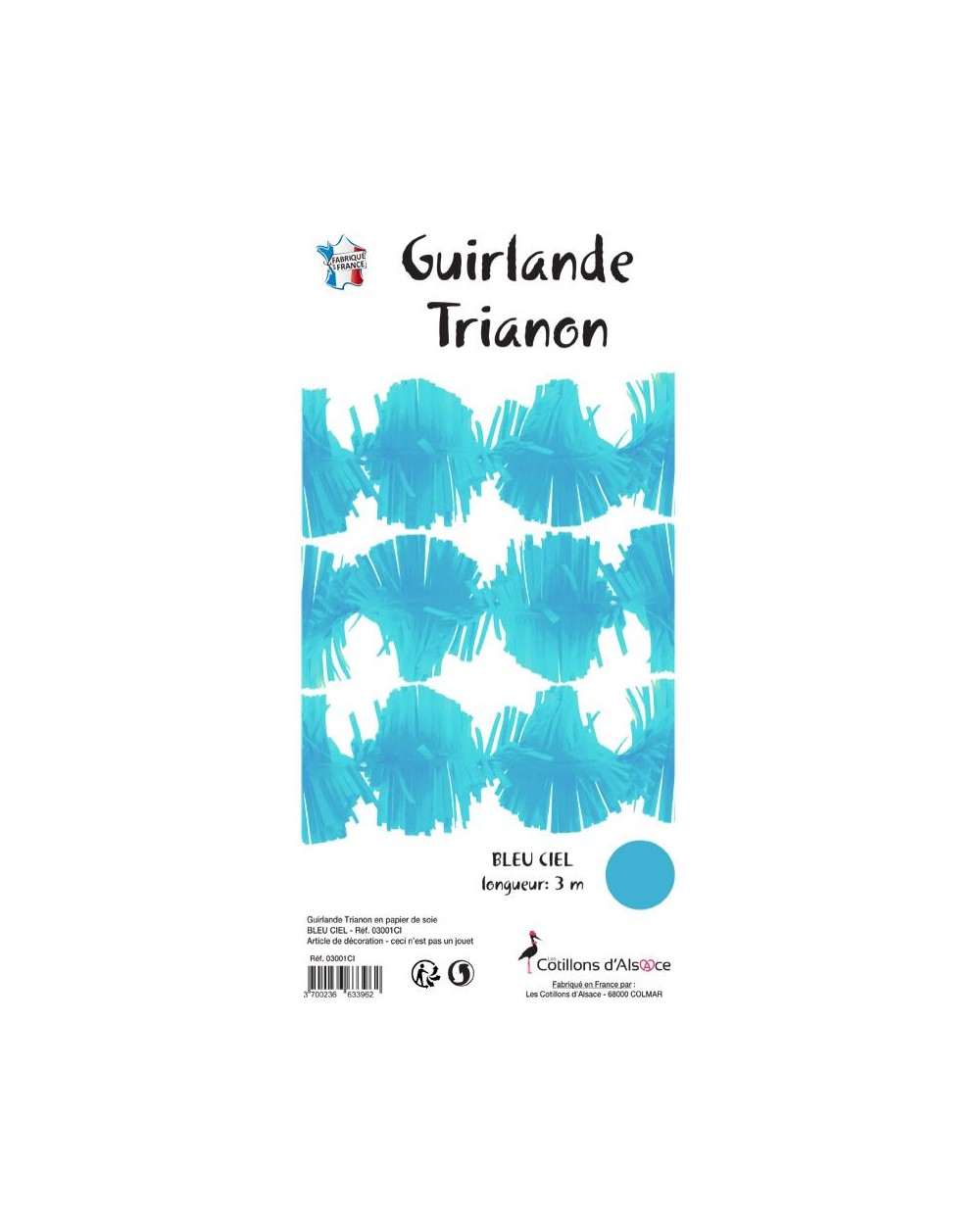 GUIRLANDE TRIANON BLEU CIEL 3 METRES