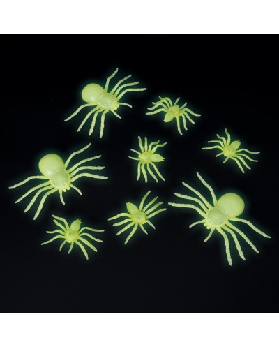 8 ARAIGNEES PHOSPHORESCENTES DECORATION HALLOWEEN