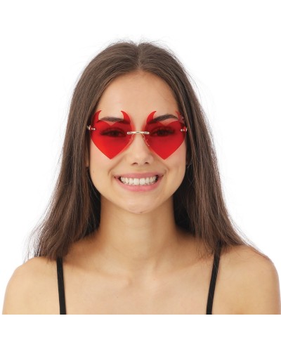 LUNETTES DE DIABLE ROUGE COEUR AVEC CORNES SANS MONTURE
