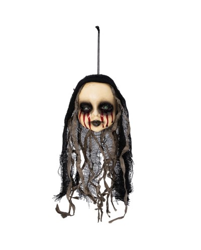 TETE DE POUPEE A SUSPENDRE DECORATION HALLOWEEN 35 CM