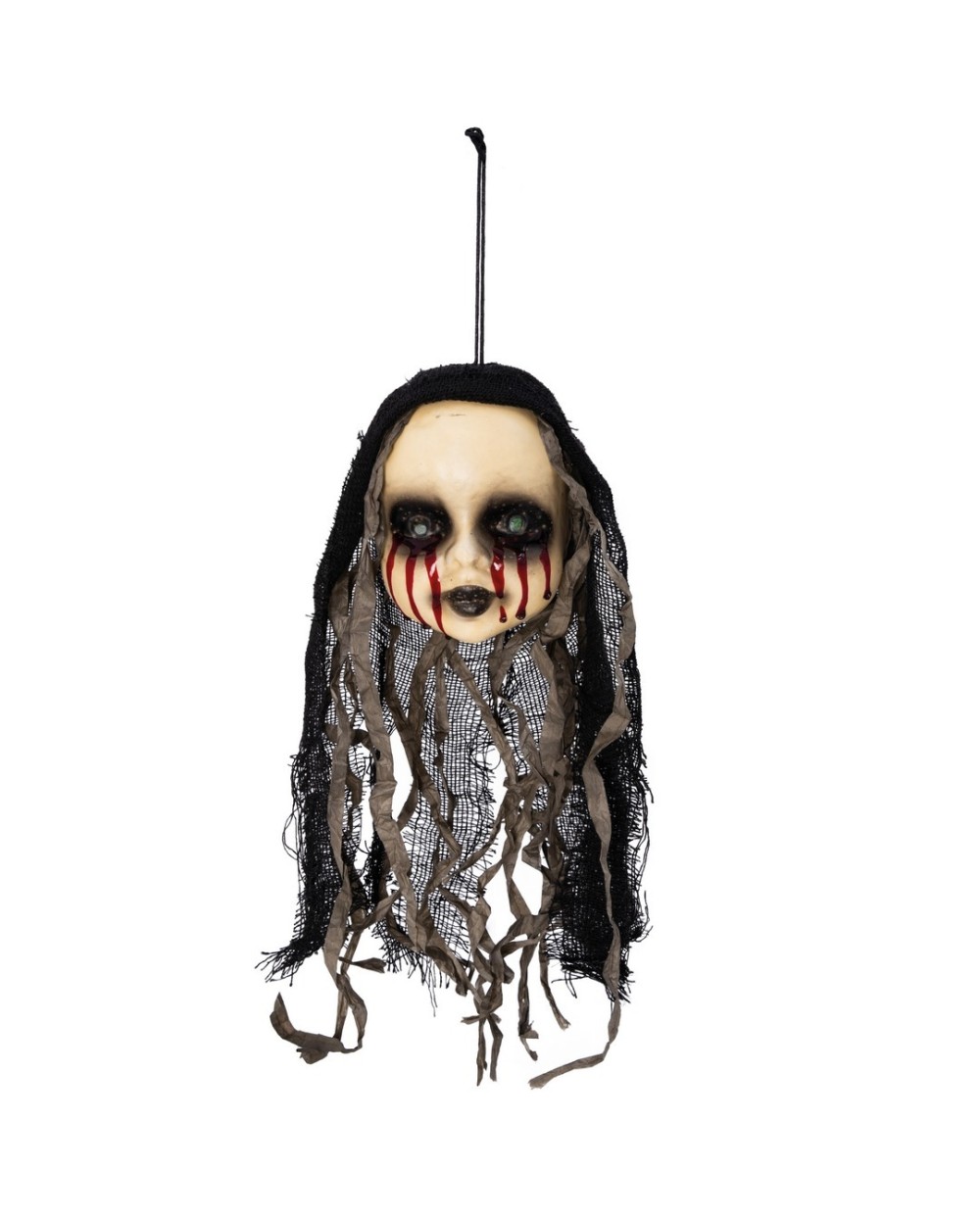 TETE DE POUPEE A SUSPENDRE DECORATION HALLOWEEN 35 CM