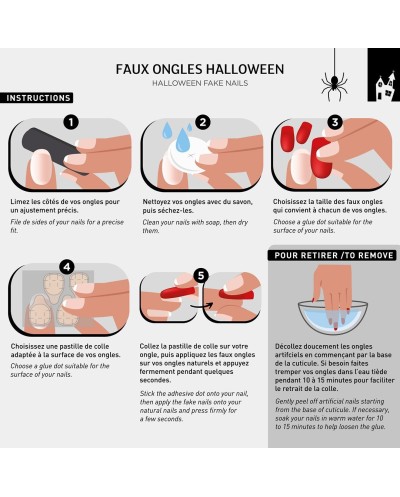 FAUX ONGLES LONGS HALLOWEEN MODELE ALEATOIRE