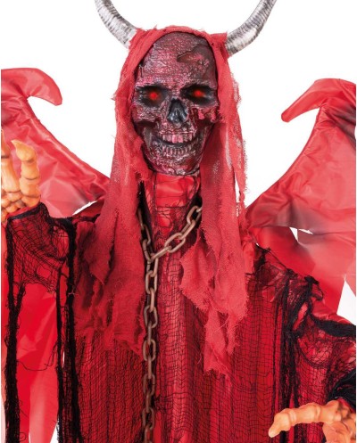 AUTOMATE DIABLE SUR PIED ANIME SONORE LUMINEUX DECORATION HALLOWEEN 180 CM