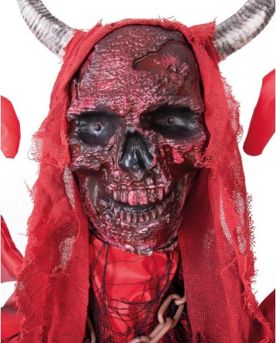 AUTOMATE DIABLE SUR PIED ANIME SONORE LUMINEUX DECORATION HALLOWEEN 180 CM
